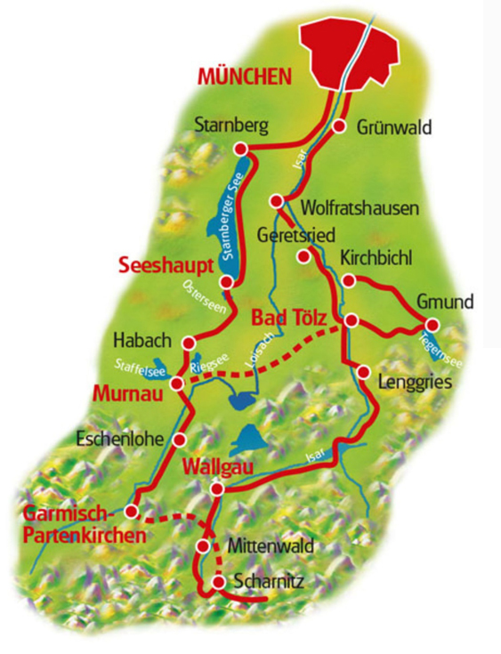MAPA GERMANY Munich Lakes