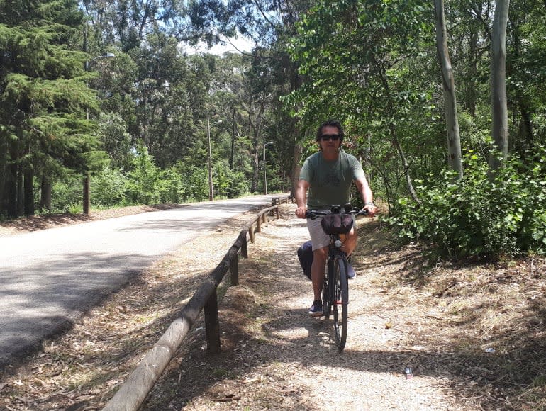 carriles bici en el parque forestal de Monsanto