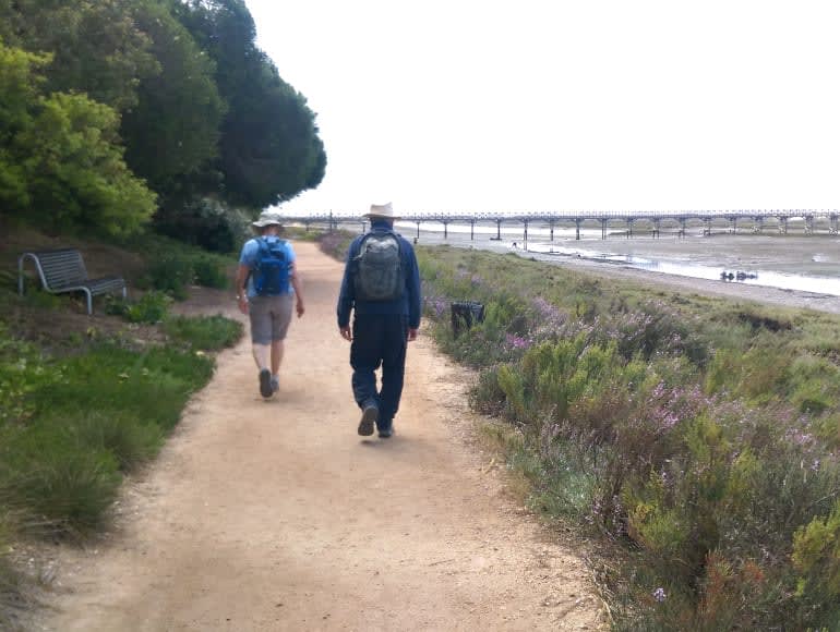 Caminando al lado de la playa