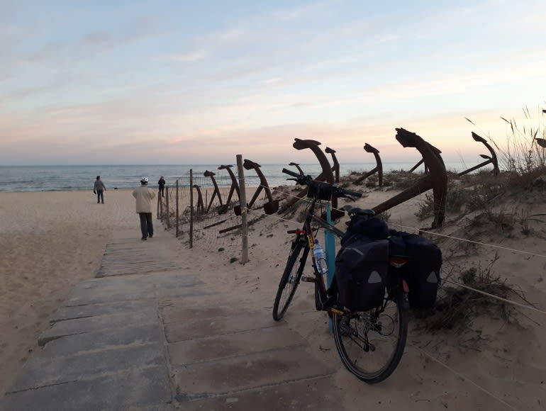 Visite guidée à vélo, plage de Barril