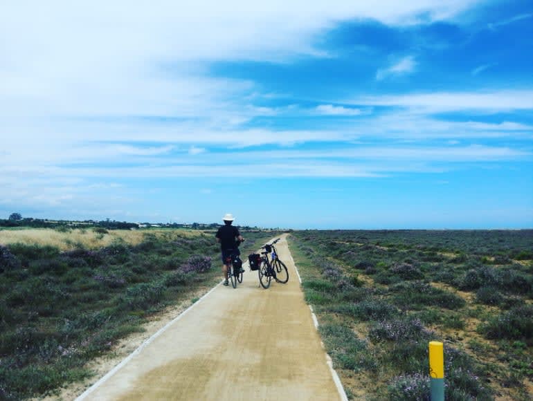 Fietsen Ria Formosa Natuurpark, winter fietsen, fietsen natuur, herfst fietsen