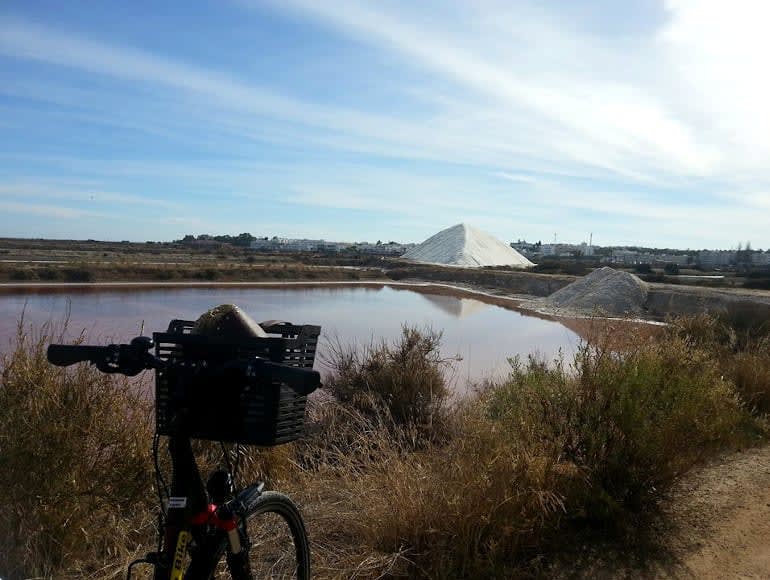 A pedalar pelas salinas de Fuseta